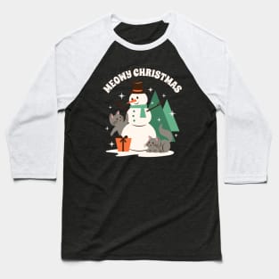 Meowy Christmas Baseball T-Shirt